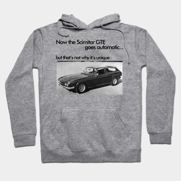 RELIANT SCIMITAR GTE - advert Hoodie by Throwback Motors